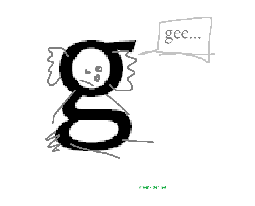 "No, the letter g can't be a comic either" - that same idiot